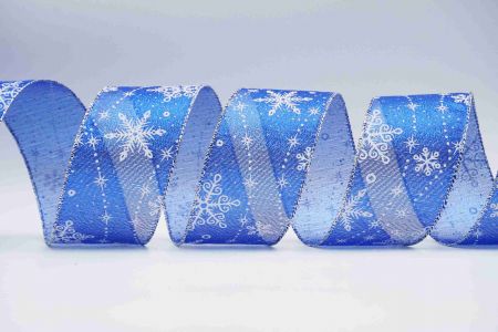 Glitter Sneeuwvlokken Bedraad Lint_KF7295G-4_blauw